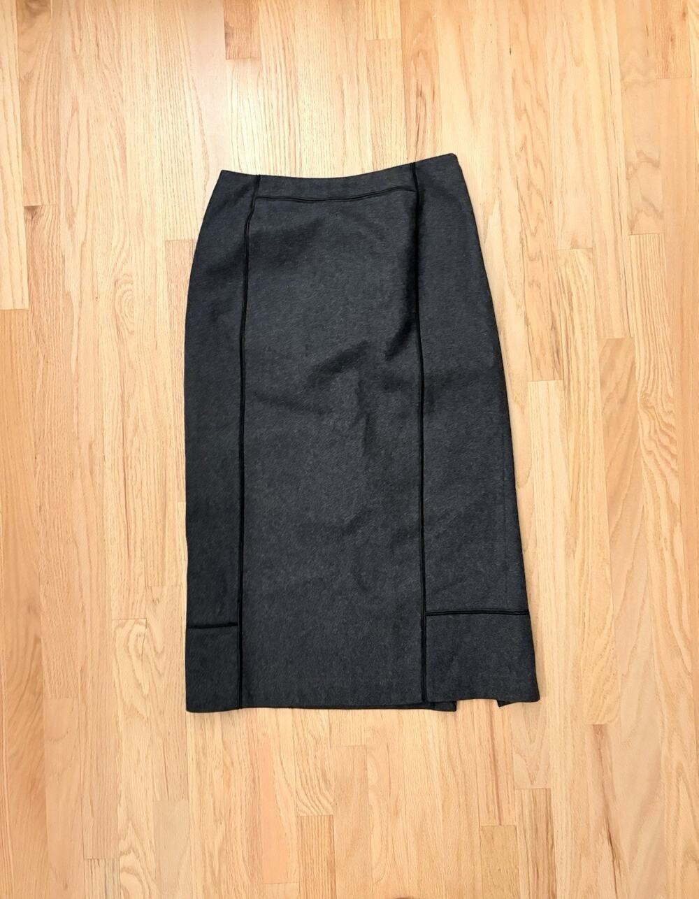 Vintage Harve Benard By Benard Holtzman Wool Skirt Midi Gray Womens Size 10